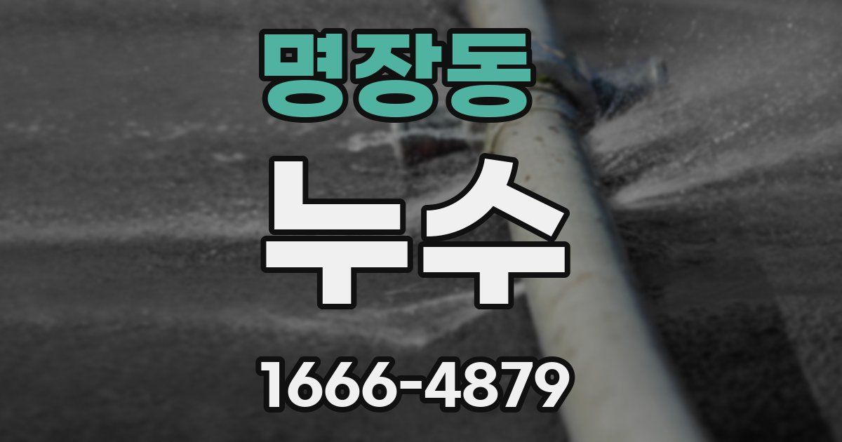 명장동 누수