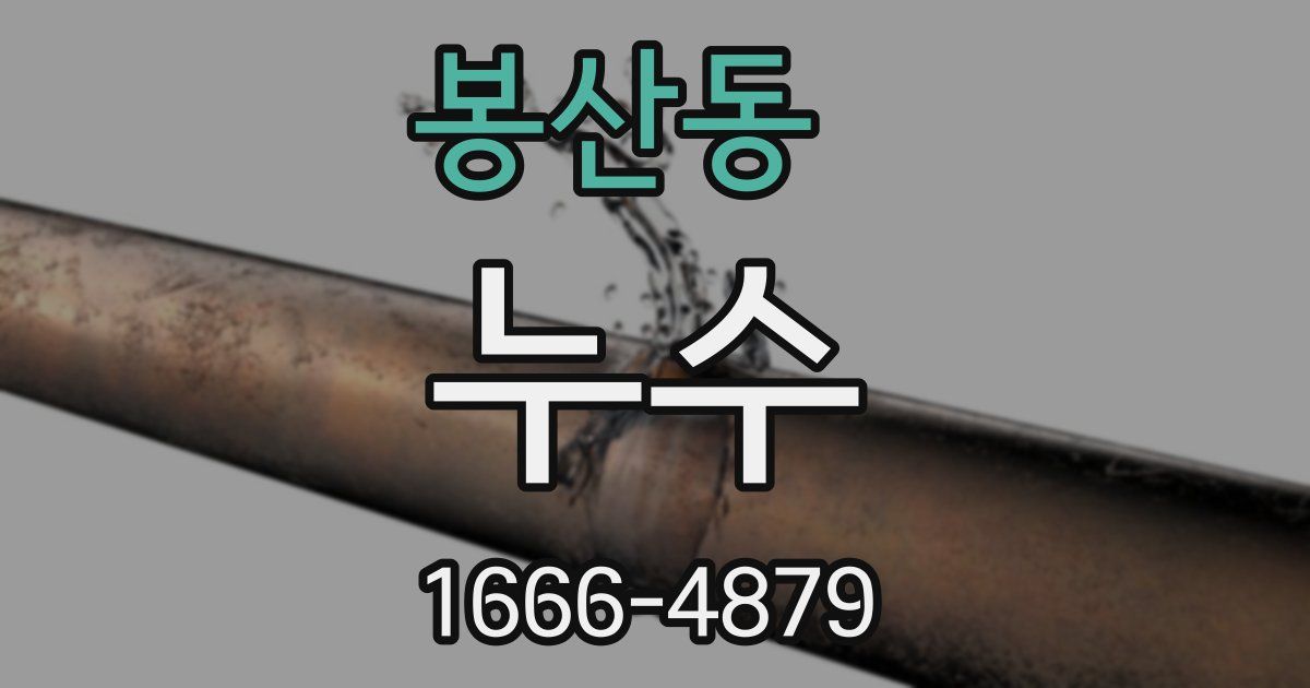 봉산동 누수