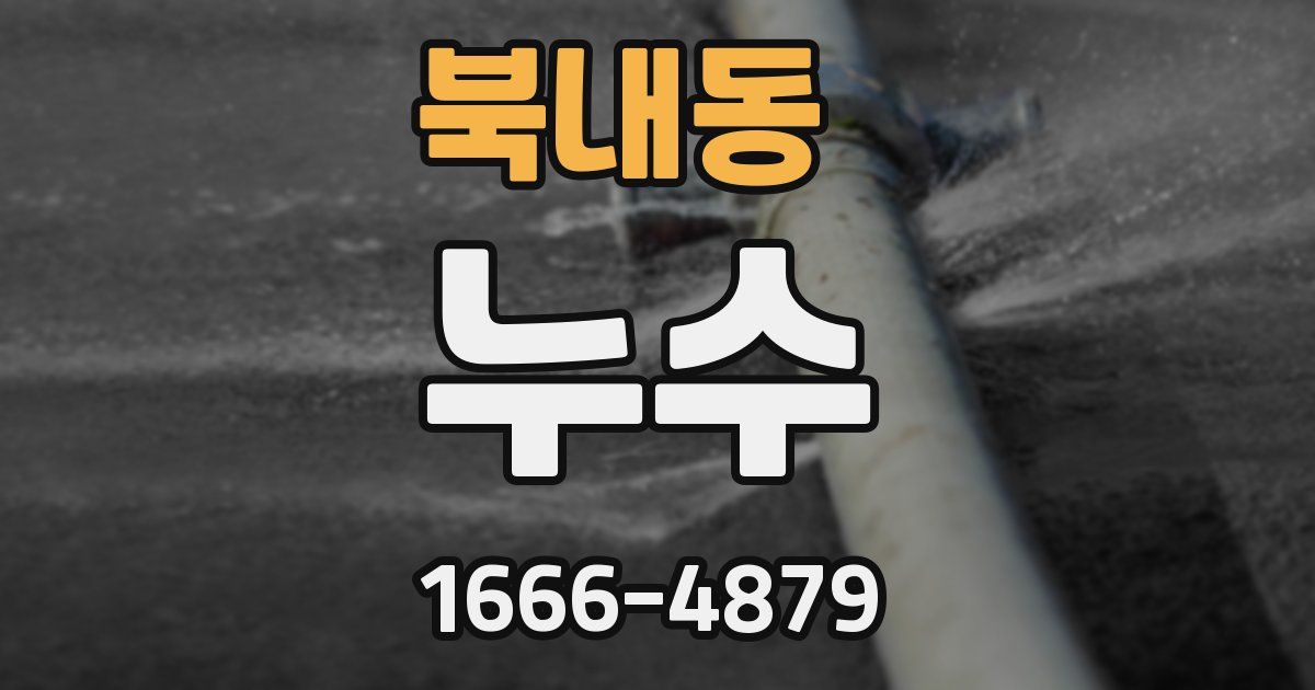 북내동 누수