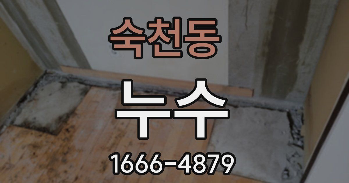 숙천동 누수