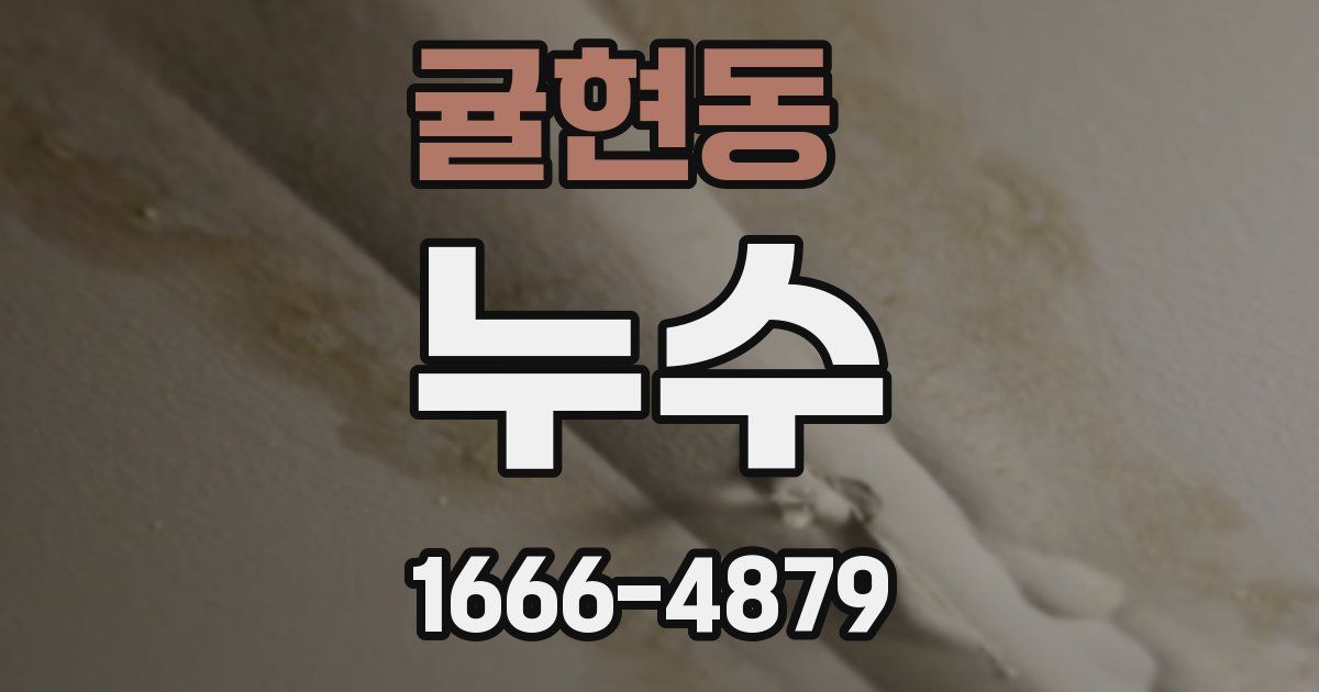 귤현동 누수