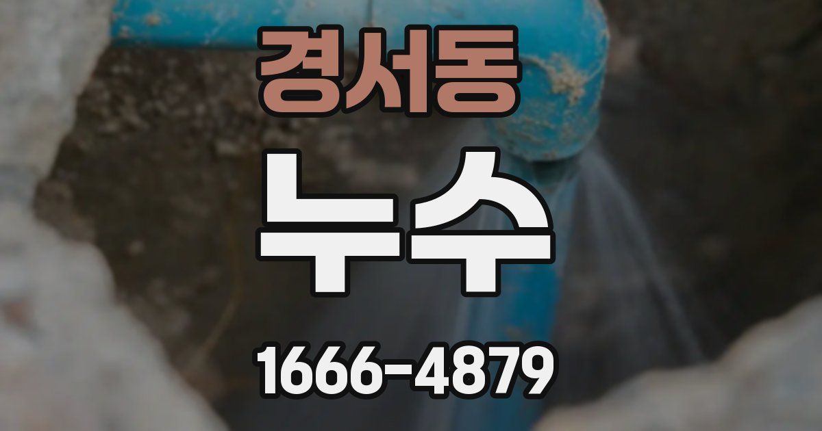 경서동 누수