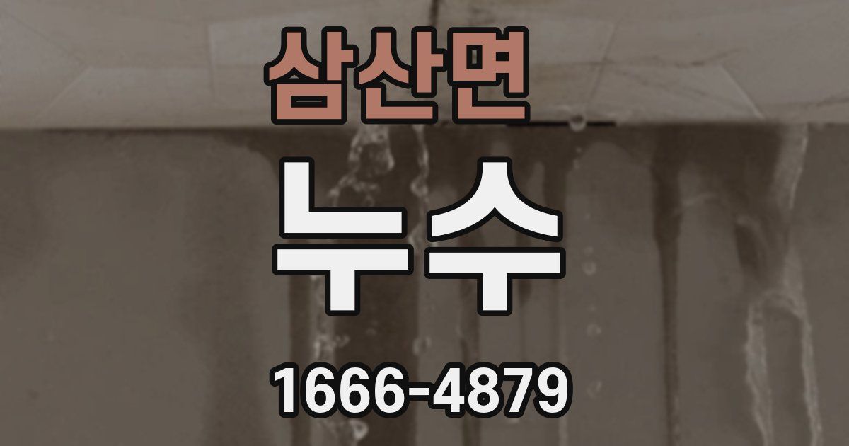 삼산면 누수