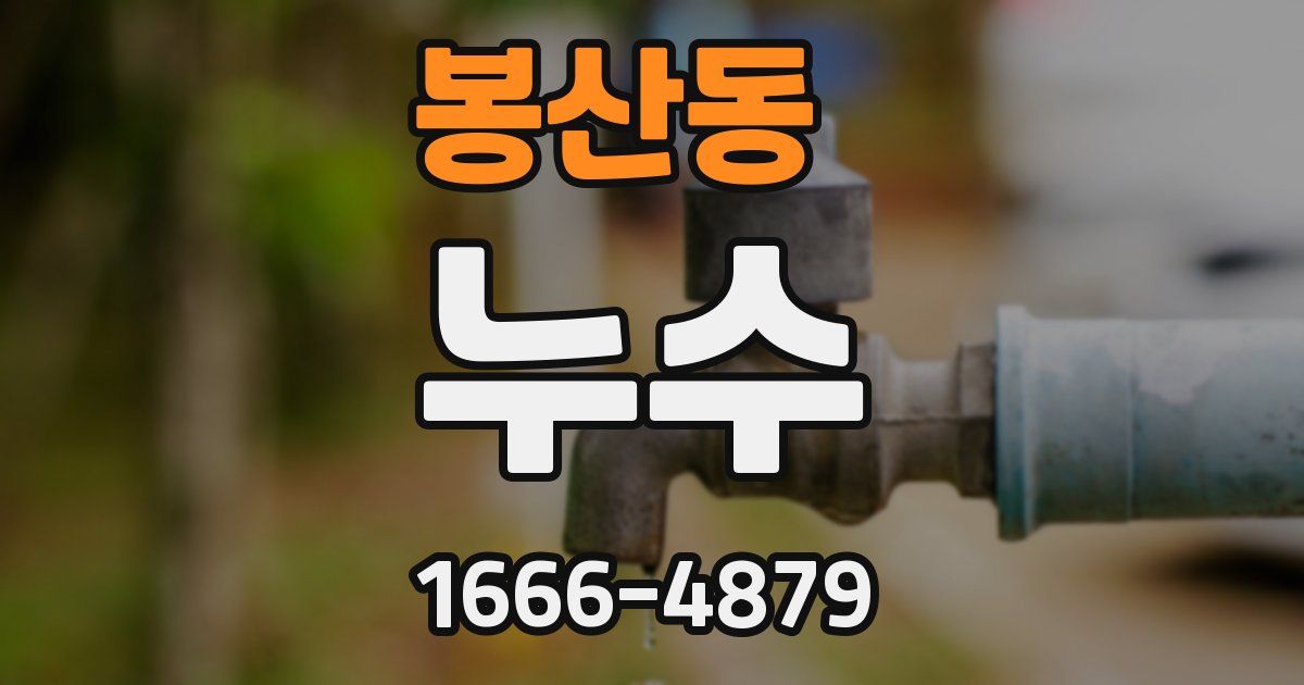봉산동 누수