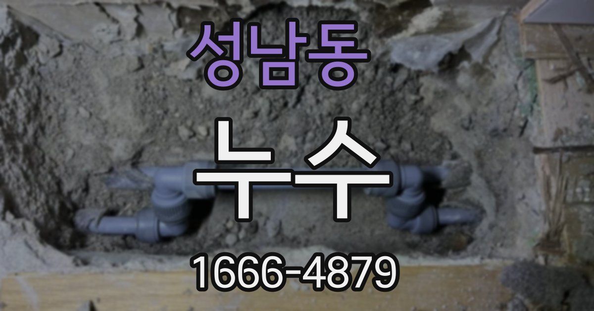 성남동 누수
