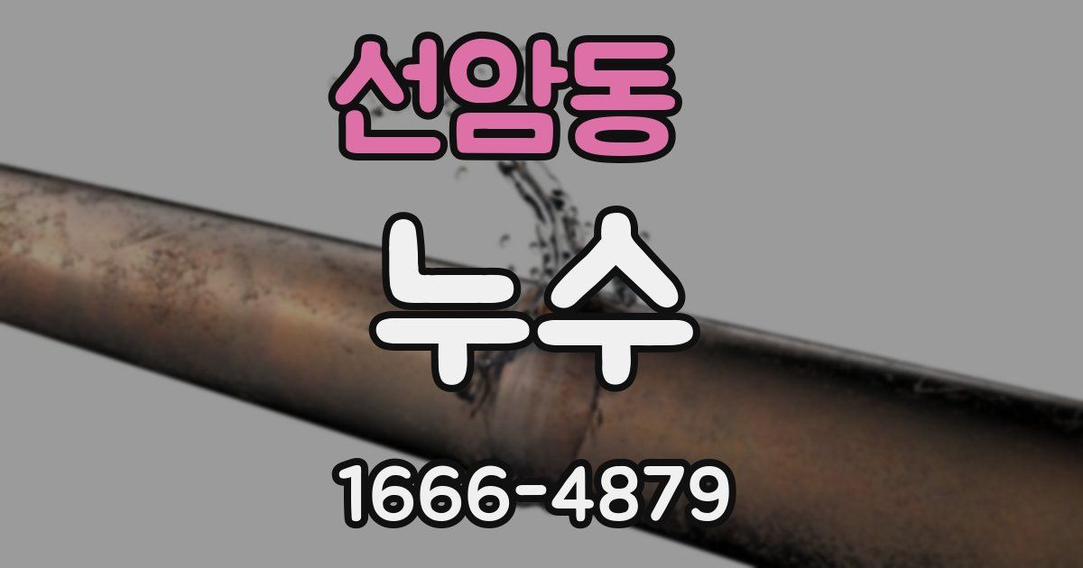 선암동 누수