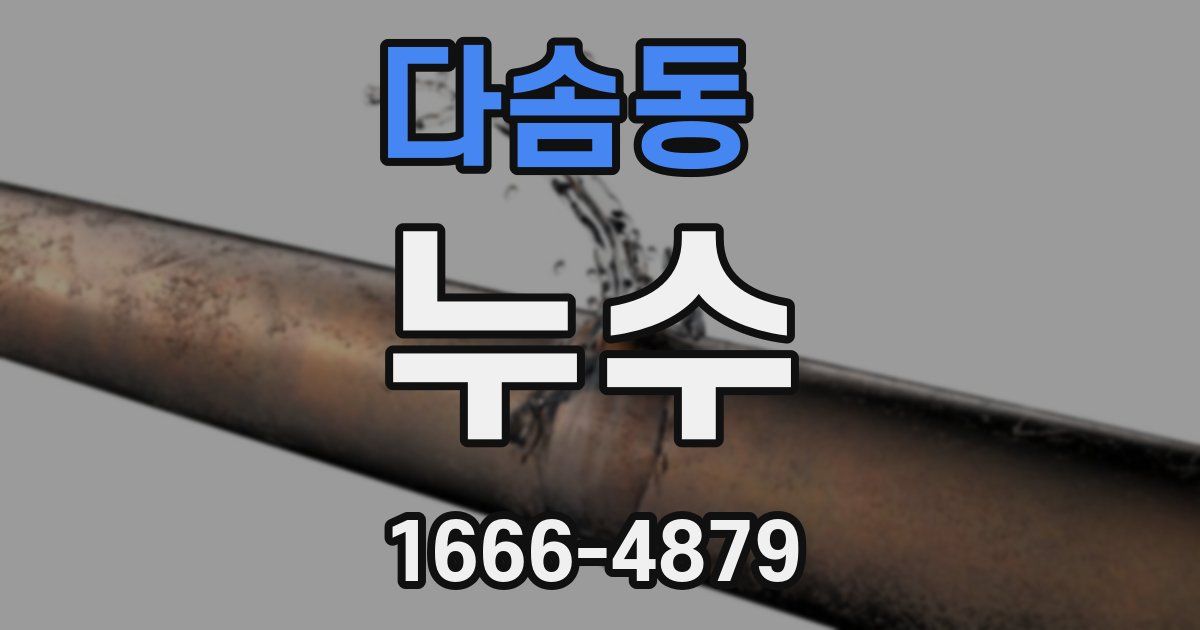 다솜동 누수