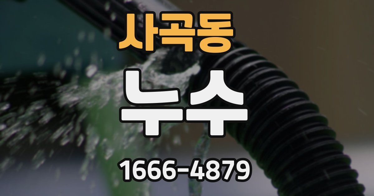 사곡동 누수