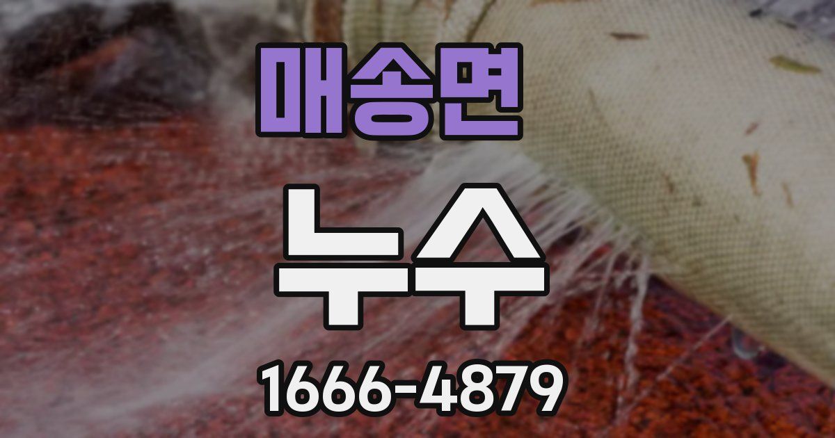 매송면 누수