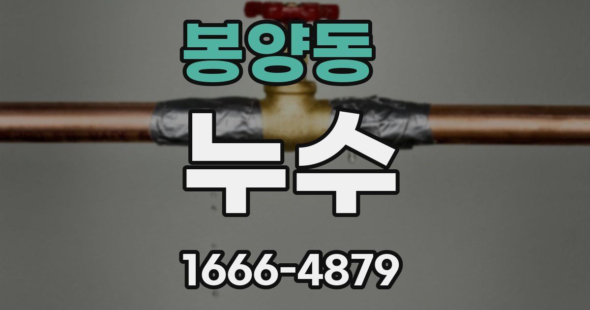 봉양동 누수