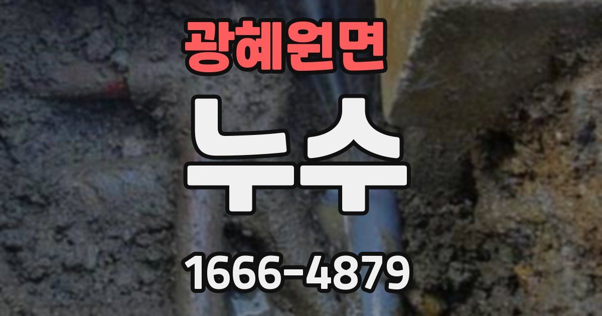 광혜원면 누수