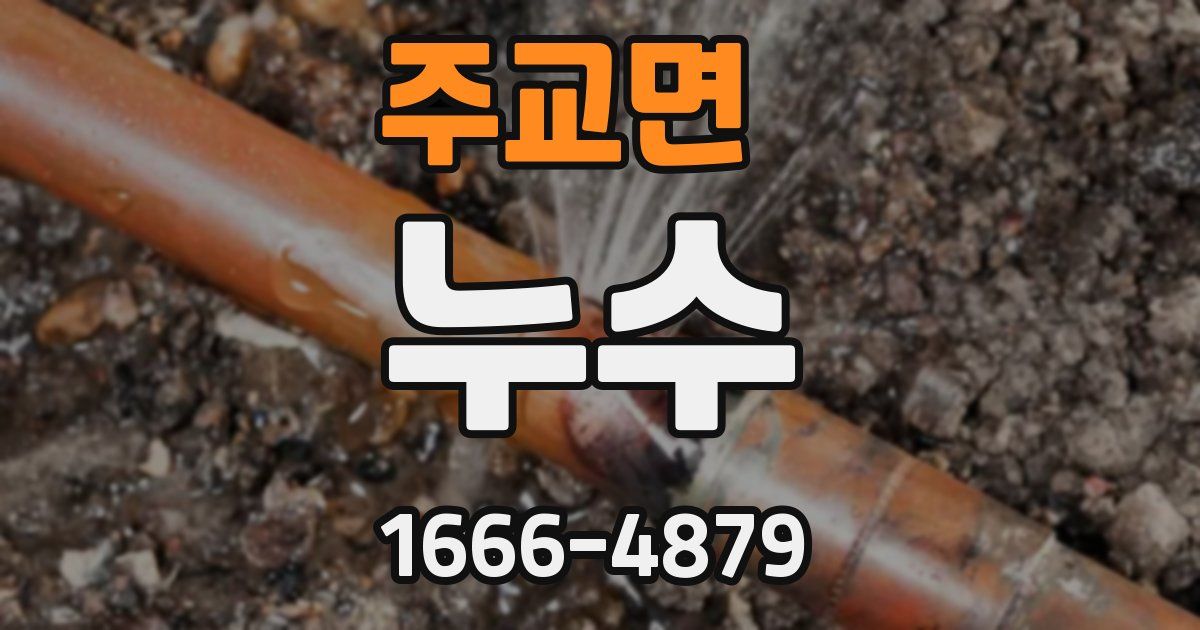 주교면 누수