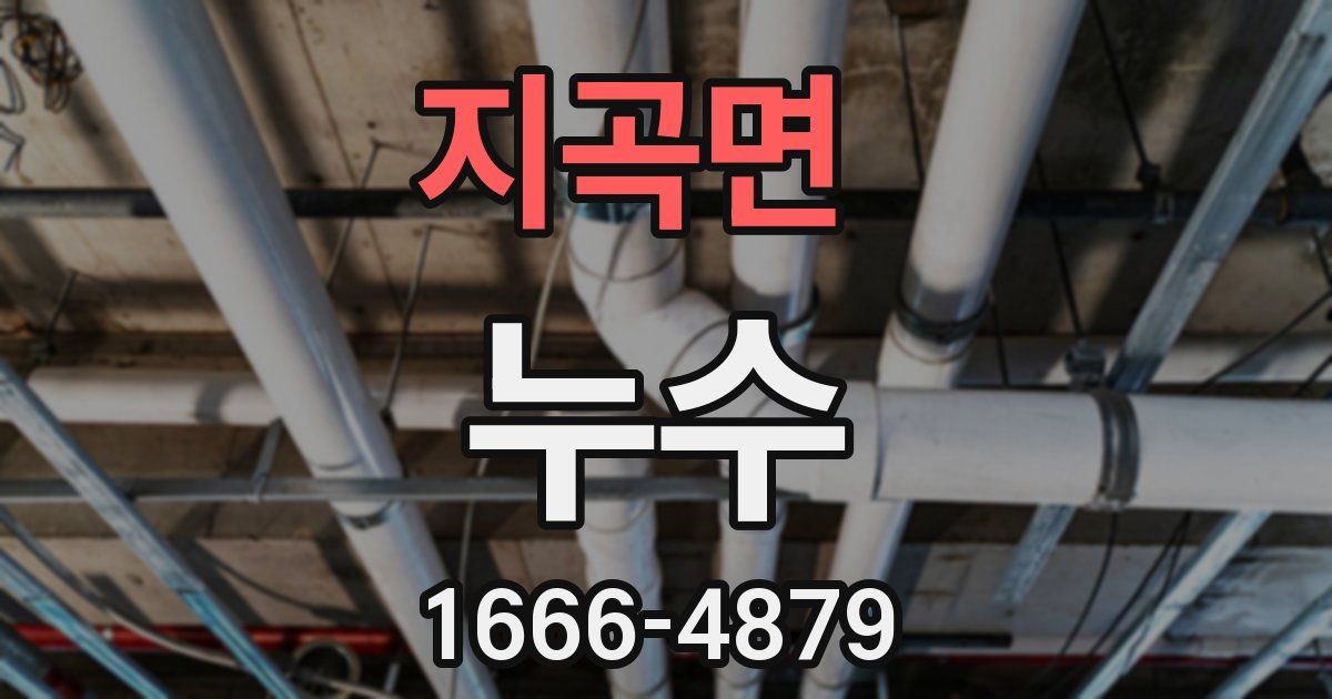 지곡면 누수