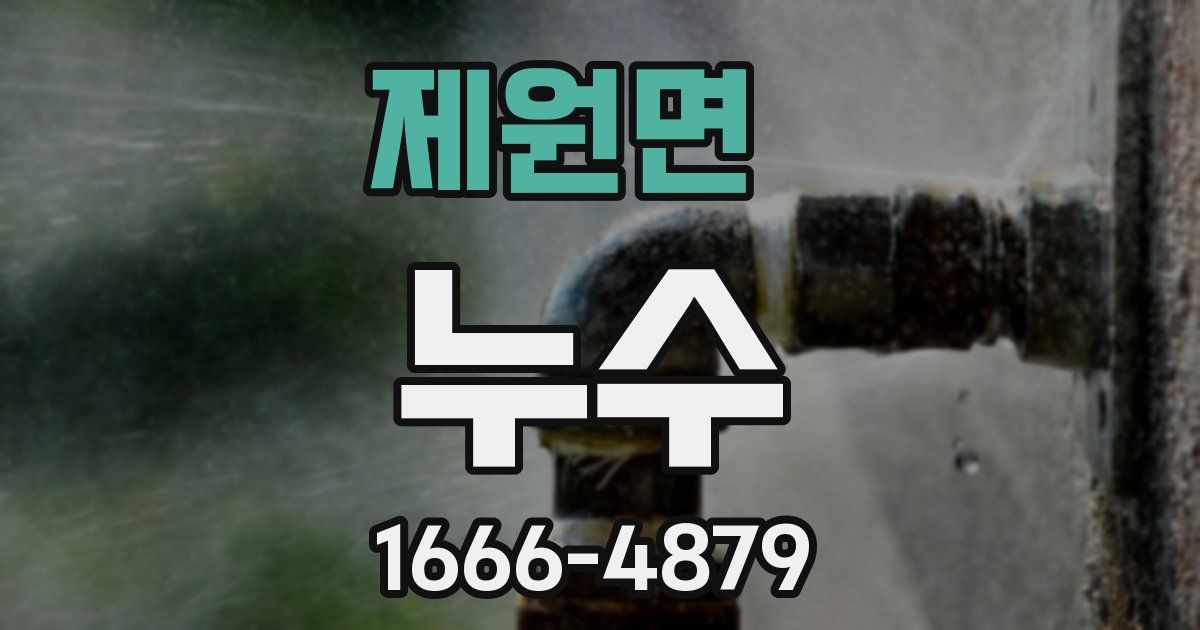 제원면 누수