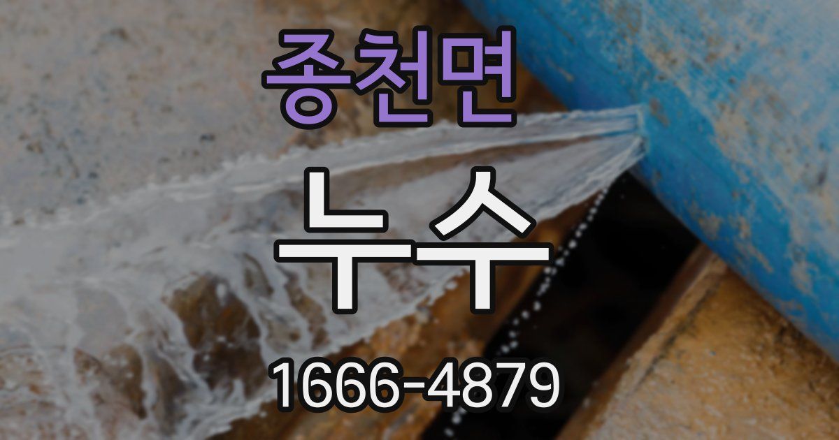 종천면 누수