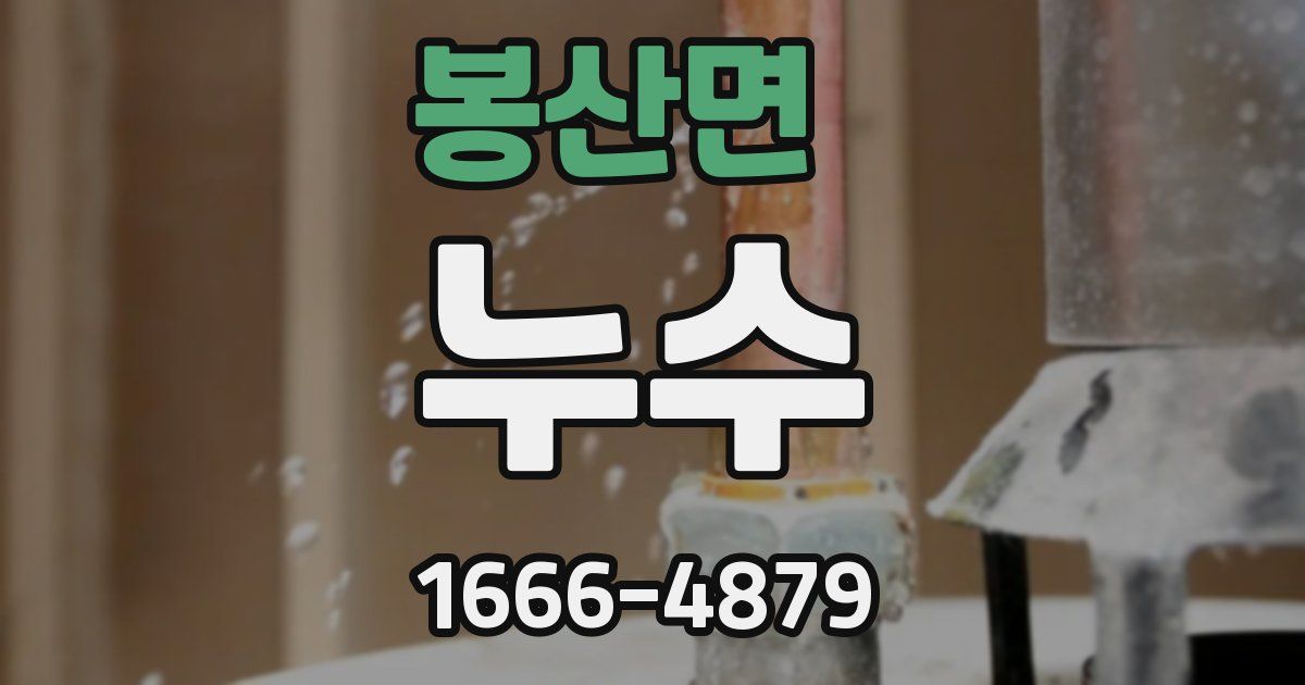 봉산면 누수