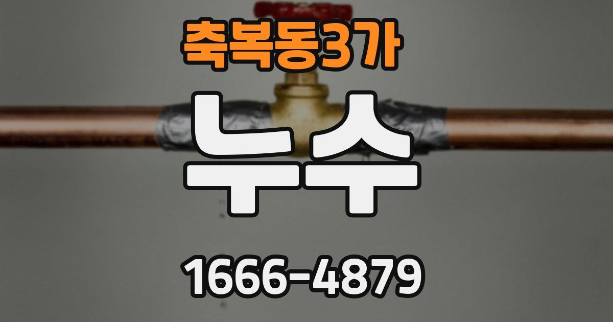 축복동3가 누수
