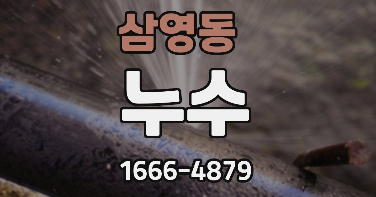 삼영동 누수