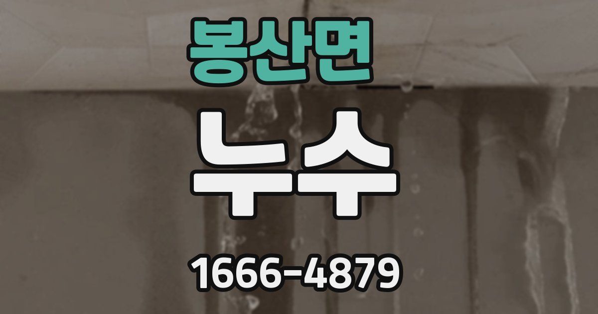 봉산면 누수