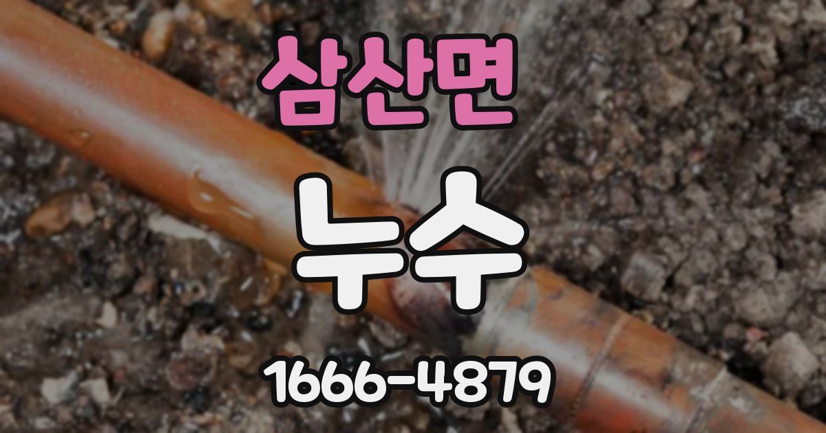 삼산면 누수