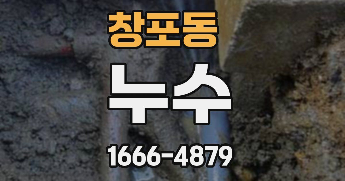 창포동 누수