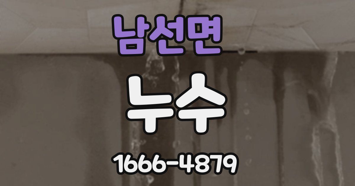 남선면 누수