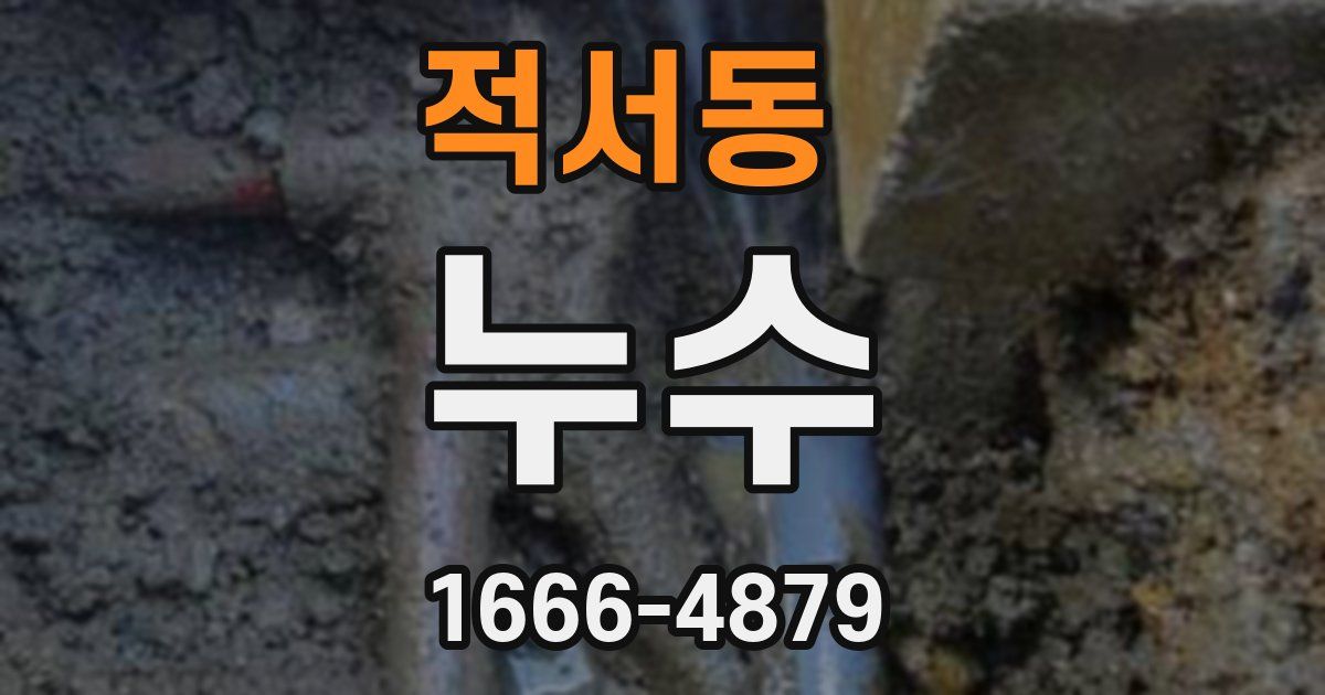적서동 누수