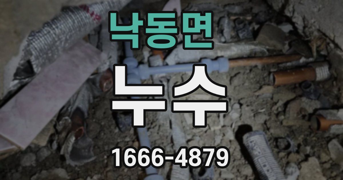 낙동면 누수