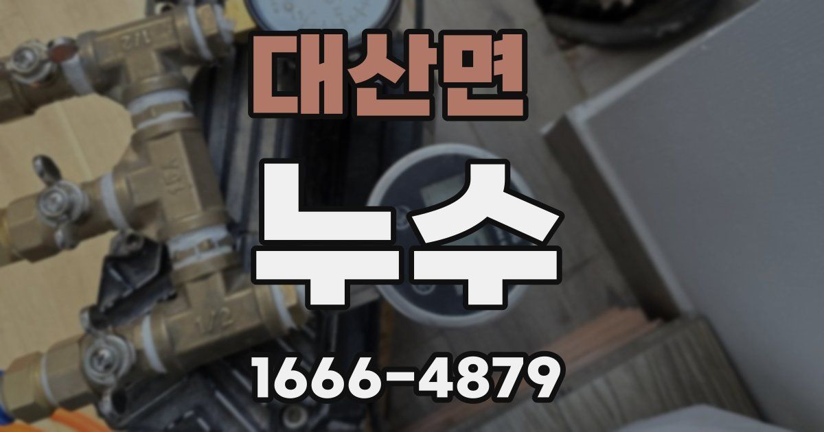 대산면 누수