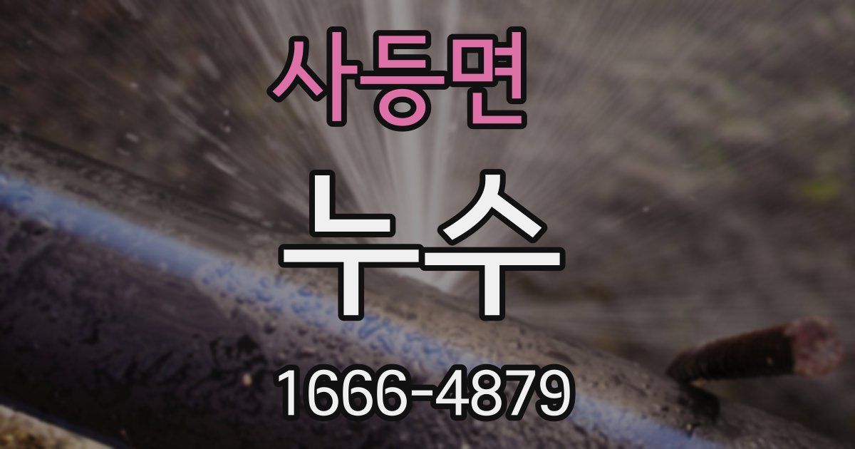 사등면 누수