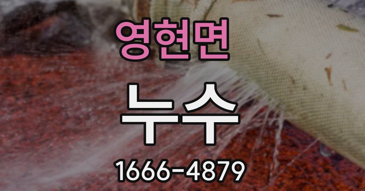 영현면 누수