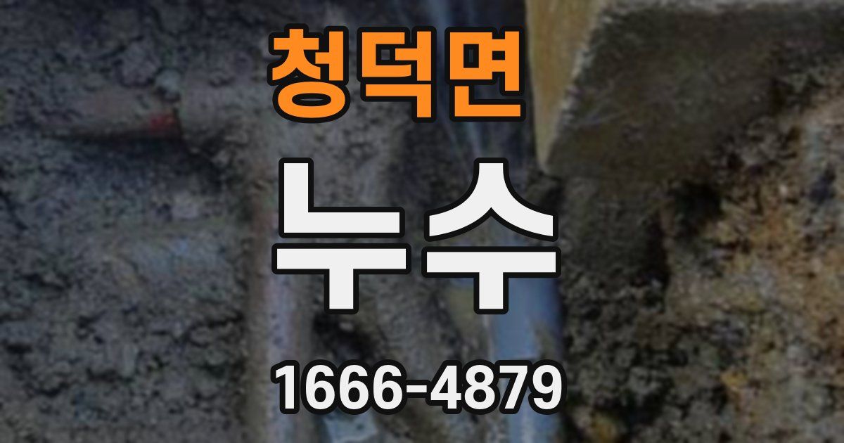청덕면 누수
