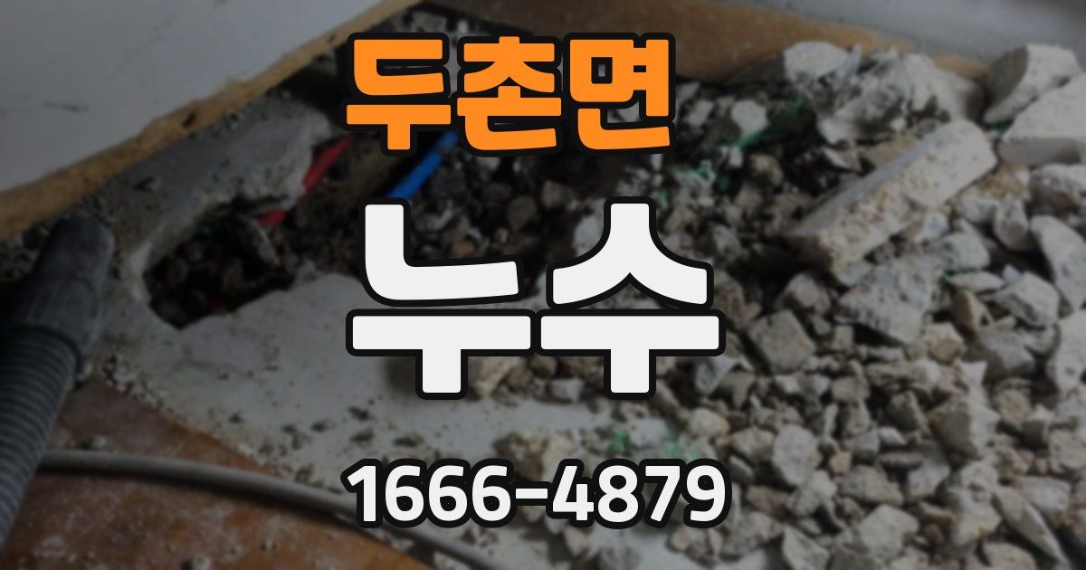 두촌면 누수