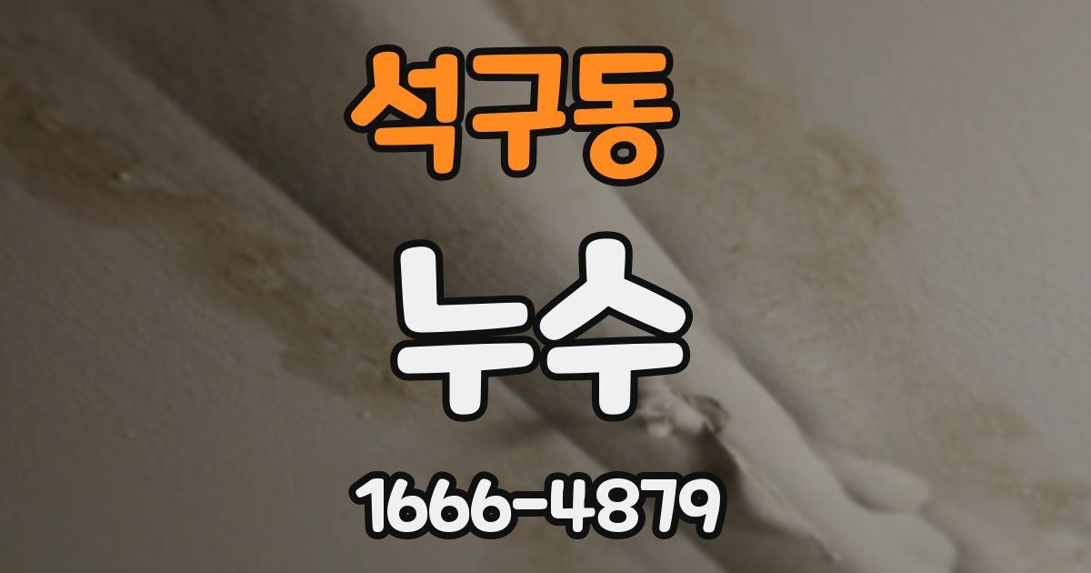 석구동 누수
