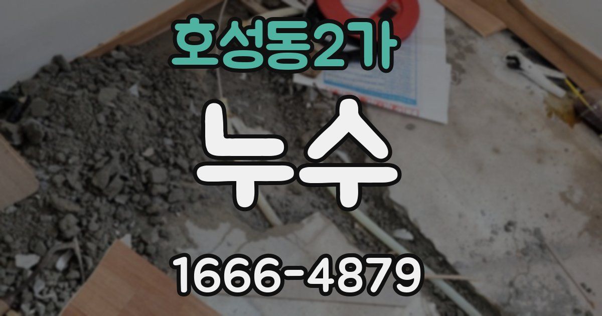 호성동2가 누수