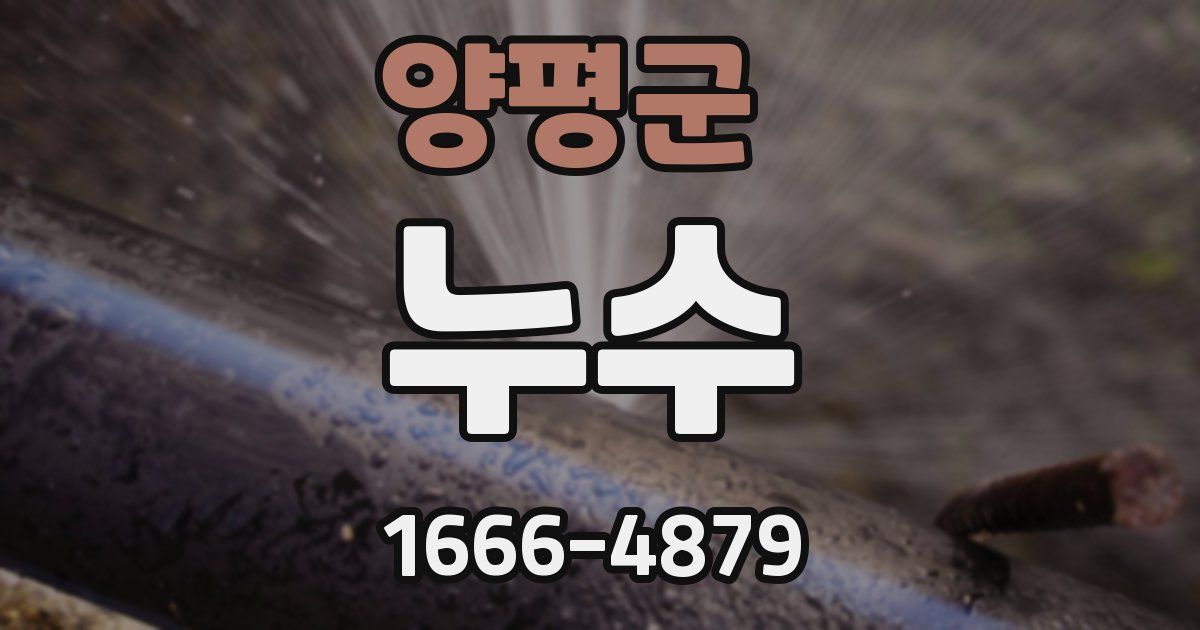 양평군 누수