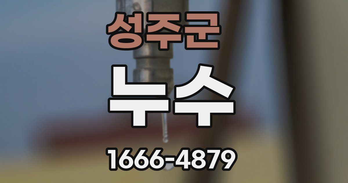 성주군 누수