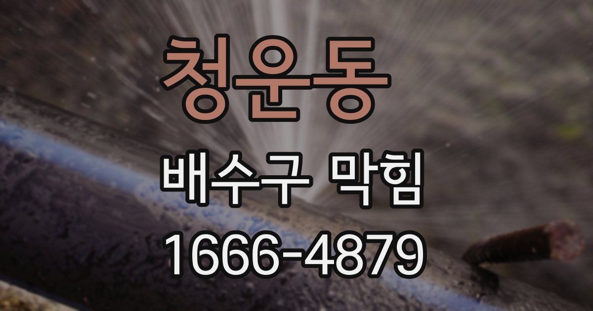 청운동 배수구 막힘