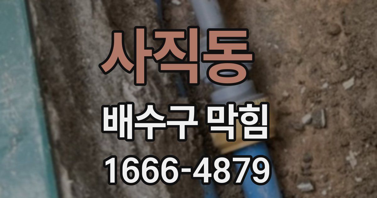 사직동 배수구 막힘