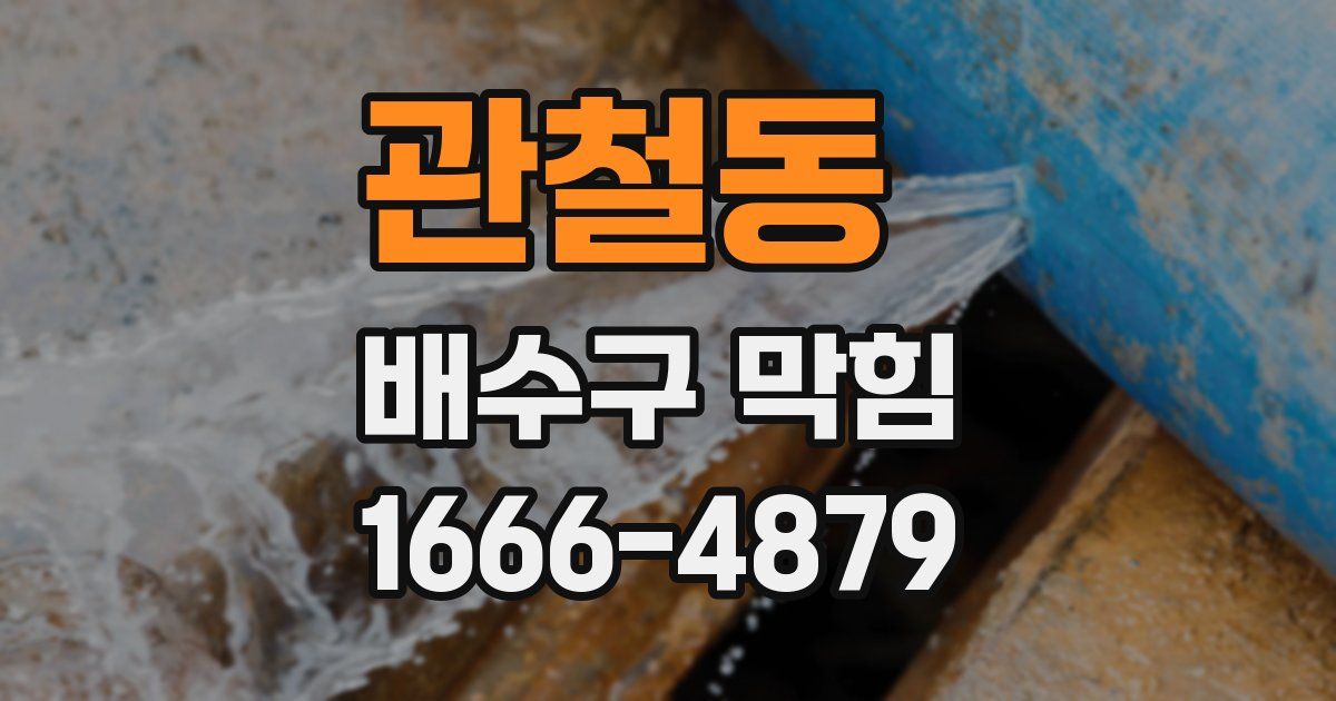 관철동 배수구 막힘