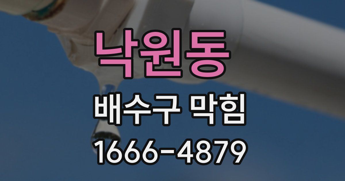 낙원동 배수구 막힘