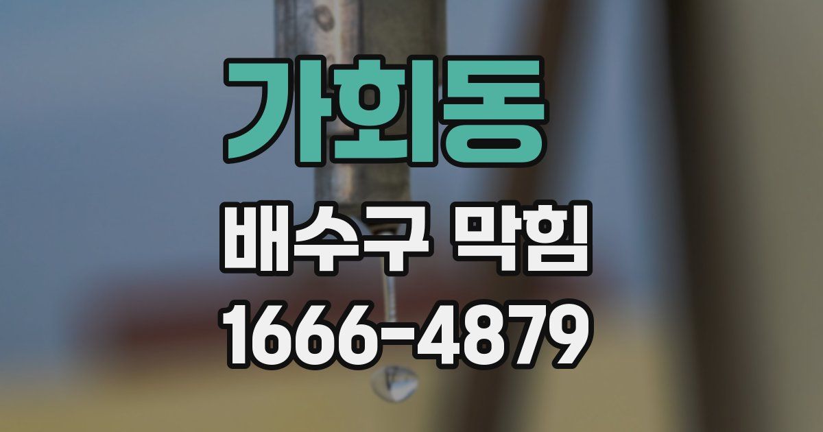 가회동 배수구 막힘