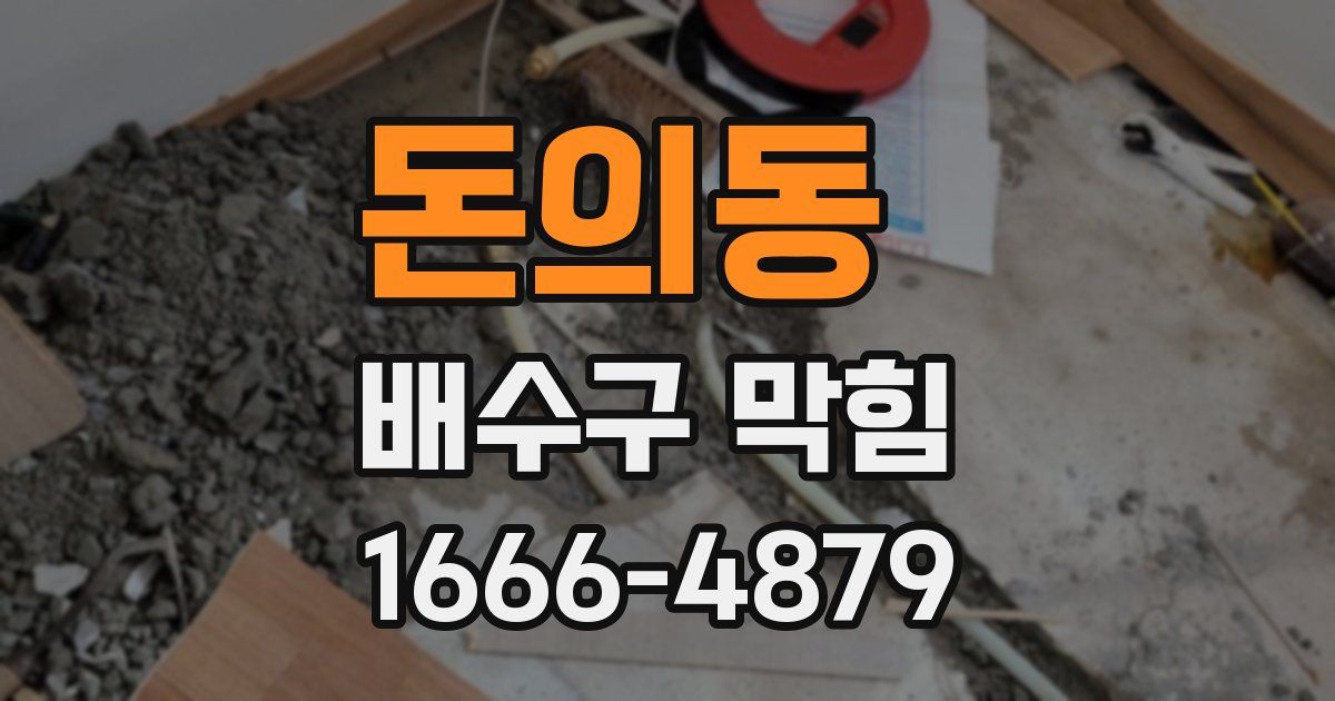 돈의동 배수구 막힘