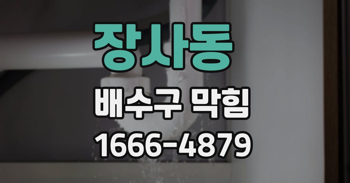 장사동 배수구 막힘