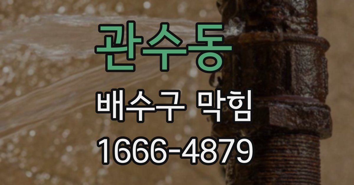 관수동 배수구 막힘
