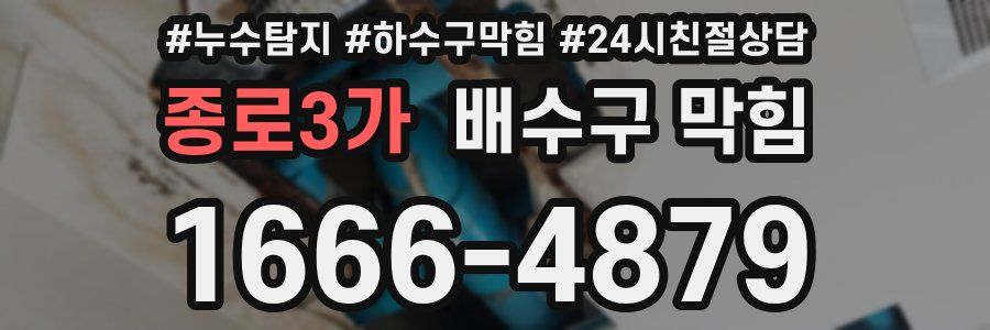 종로3가 배수구 막힘