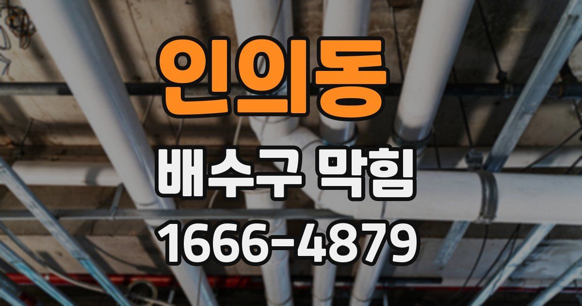인의동 배수구 막힘