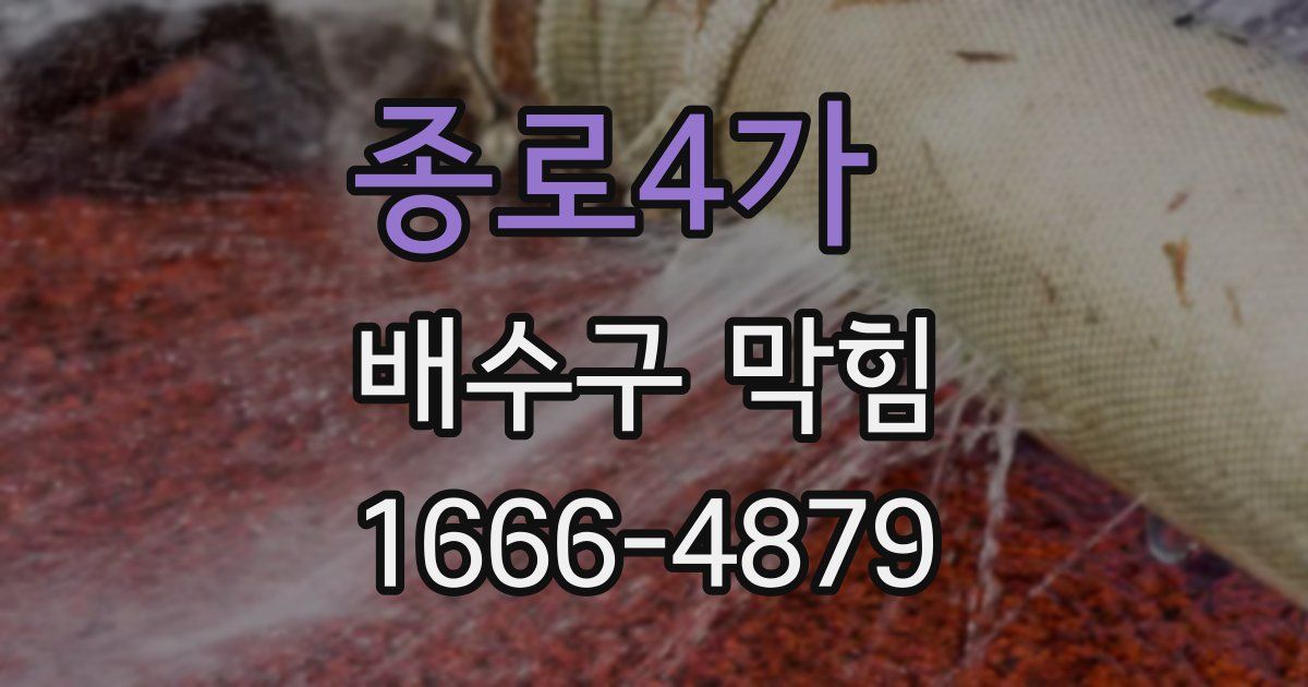 종로4가 배수구 막힘