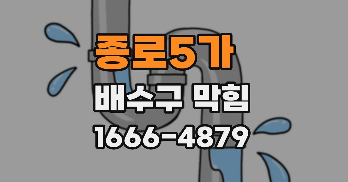 종로5가 배수구 막힘