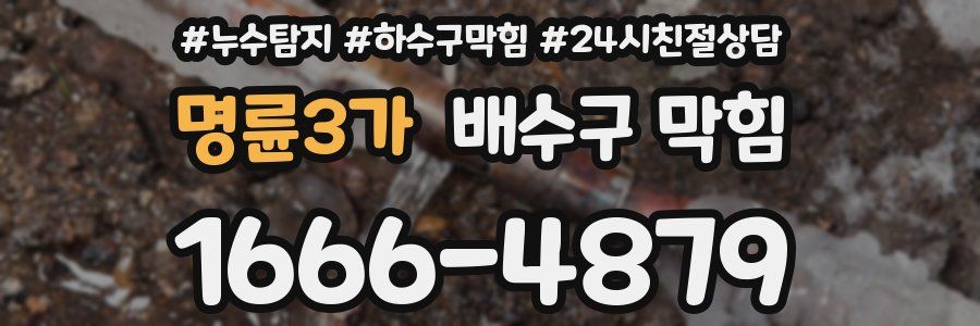 명륜3가 배수구 막힘
